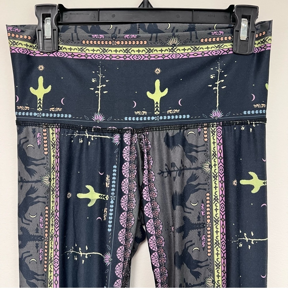 Teeki Wild and Free Desert Cactus Moon Horse Southwestern Boho Leggings